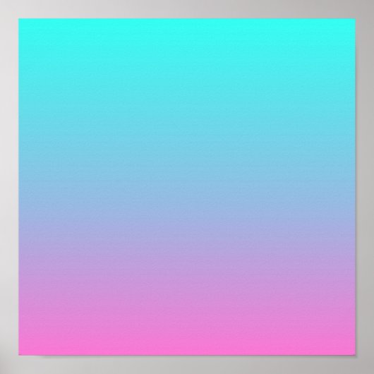 Zeemeermin verloopgradiënt paars roze aqua ombre poster (Voorkant)