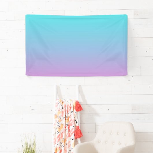 Zeemeermin verloopgradiënt paars roze aqua ombre spandoek (Insitu)