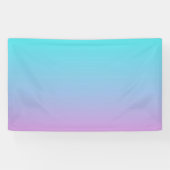 Zeemeermin verloopgradiënt paars roze aqua ombre spandoek (Horizontaal)