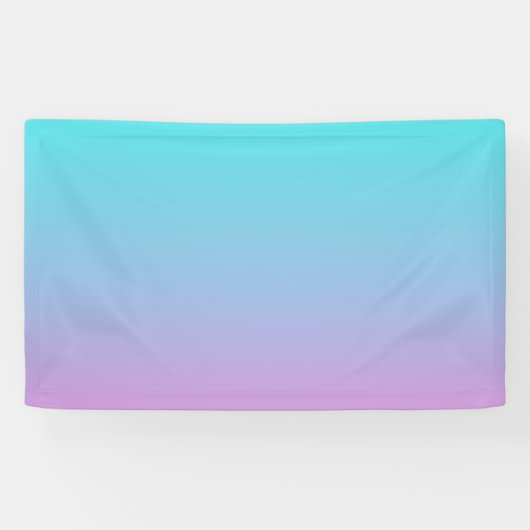 Zeemeermin verloopgradiënt paars roze aqua ombre spandoek (Horizontaal)