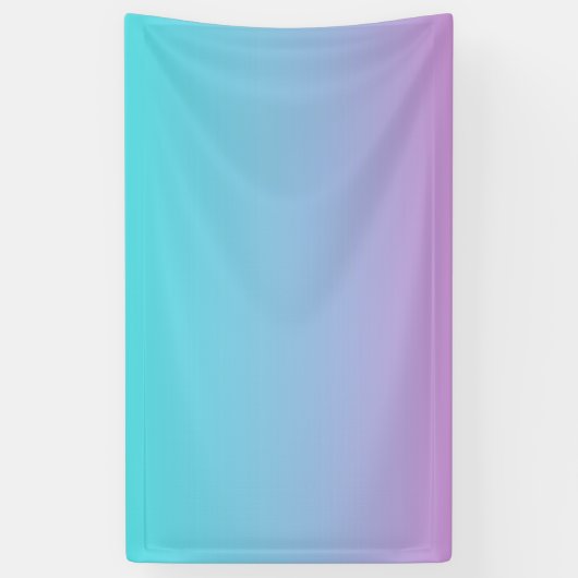 Zeemeermin verloopgradiënt paars roze aqua ombre spandoek (Verticaal)