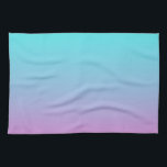 Zeemeermin verloopgradiënt paars roze aqua ombre theedoek<br><div class="desc">Mermaid kleuren gradiënt paars roze aqua ombre home accessoires. Mermaid kleuren room accessoires</div>