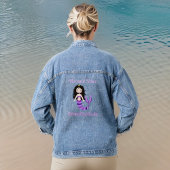 Zeemeermin Vibes Roze en Paarse Strand Geïnspireer Denim Jacket