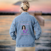 Zeemeermin Vibes Roze en Paarse Strand Geïnspireer Denim Jacket