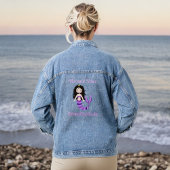 Zeemeermin Vibes Roze en Paarse Strand Geïnspireer Denim Jacket