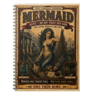 Zeemeermin, Vintage Circus Monster Notitieboek