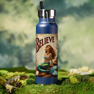 Zeemeermin Vintage Geloof Oceaan Mythe Waterfles