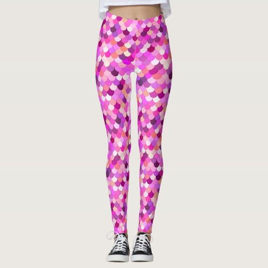 Zeemeermin, Violet, Amethyst en koraal Leggings (Voorkant)
