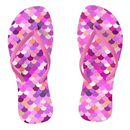 Zeemeermin, Violet, Amethyst en koraal Teenslippers (Voetbed)