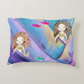 Zeemeermin, vis en zakrif accent kussen (Achterkant)