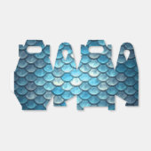 Zeemeermin visschaaltjes Turquoise Gable Favor Box Bedankdoosjes (Uitgevouwen)