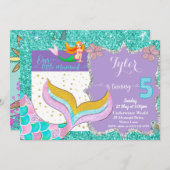 Zeemeermin volgens Zee 5e uitnodiging (Voorkant / Achterkant)