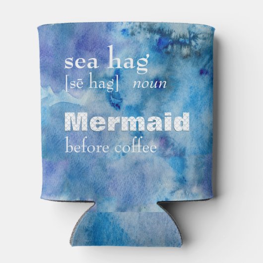 Zeemeermin voor koffie | Grappig Zee HAG Definitie Blikjeskoeler (Achterkant)