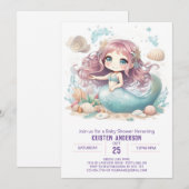 Zeemeermin vraagt zich af hoe je Baby shower kunt  Kaart (Voorkant / Achterkant)