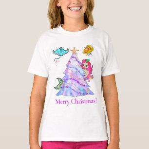 Zeemeermin & Vrienden versieren kerstboom T-shirt
