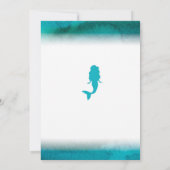 Zeemeermin Vrijgezellenfeest Nodig Blauwgroen Bach Kaart (Achterkant)