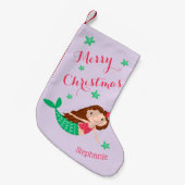 Zeemeermin Vrolijk Kerstfeest Gepersonaliseerde Pa Kleine Kerstsok (Voorkant (Hangend))