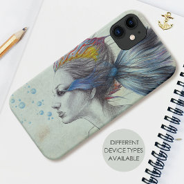 Zeemeermin Vrouw Fantasie Surreal Art Tekening Case-Mate iPhone Case