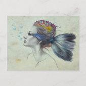 Zeemeermin Vrouw Surreal Art Fantasy Tekening Briefkaart (Voorkant)