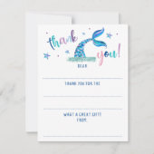 Zeemeermin vult de blanco glitter in Dank u Notitiekaartje (Voorkant)