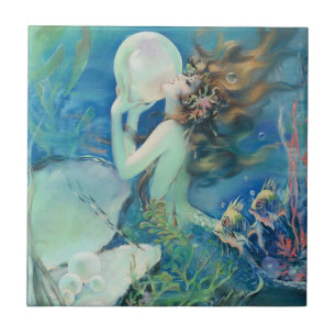  zeemeermin w Pearl Nautical Ocean Nautical Tegeltje