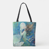  zeemeermin w Pearl Nautical Ocean Nautical Tote Bag (Achterkant)