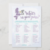 Zeemeermin Wat zit er in je tas baby shower spelka Kaart (Voorkant)