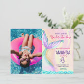 Zeemeermin Waterverf Birthday onder Zee Kaart (Staand voorkant)