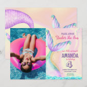 Zeemeermin Waterverf Birthday onder Zee Kaart (Voorkant / Achterkant)