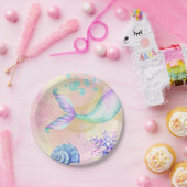 Zeemeermin Waterverf Birthday onder Zee Papieren Bordje (Feest)