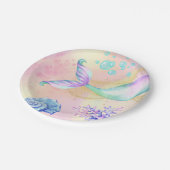 Zeemeermin Waterverf Birthday onder Zee Papieren Bordje (Gekanteld)