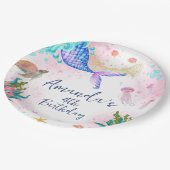 Zeemeermin Waterverf Birthday onder Zee Papieren Bordje (Gekanteld)