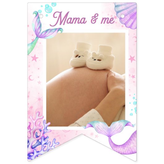 Zeemeermin Waterverf Birthday onder Zee Vlaggetjes (Tweede vlag)