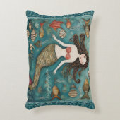 Zeemeermin Waterverf gepersonaliseerd Accent Kussen (Voorkant(Verticaal))