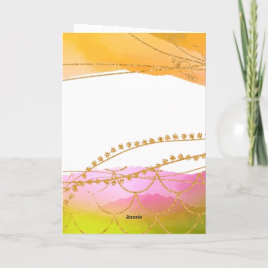 Zeemeermin Waterverf Happy Birthday Fun Kaart (Achterkant)