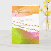 Zeemeermin Waterverf Happy Birthday Fun Kaart (Gele Bloem)