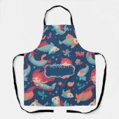 Zeemeermin Waterverf Kleurrijke Gepersonaliseerde  Schort (Voorkant)