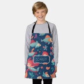 Zeemeermin Waterverf Kleurrijke Gepersonaliseerde Schort (Gedragen)