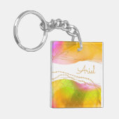 Zeemeermin Waterverf Kunstnaam Glam Summer Haar Pl Sleutelhanger (Voorkant Links)