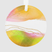 Zeemeermin Waterverf NAAM Gouden Glam Leuk Kinder Ornament (achterkant)