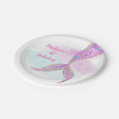 Zeemeermin Waterverf Roze Paarse Verjaardag Papieren Bordje (Gekanteld)