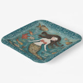 Zeemeermin Waterverf Verjaardag Papieren Bordje (Gebogen)