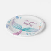 Zeemeermin waterverf Verjaardag Papieren Bordje (Gekanteld)