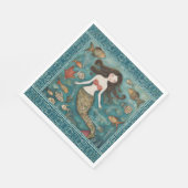 Zeemeermin Waterverf Verjaardag Servet (Hoek)