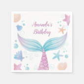 Zeemeermin waterverf Verjaardag Servet (Voorkant)