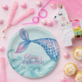 Zeemeermin waterverf verjaardagspapier bord (Feest)