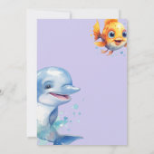 Zeemeermin waterverf verjaardagsuitnodigingskaart kaart (Achterkant)