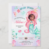 Zeemeermin Waterverf Voeg je foto toe Verjaardag S Kaart (Voorkant)