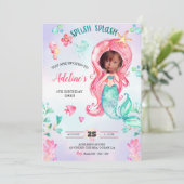 Zeemeermin Waterverf Voeg je foto toe Verjaardag S Kaart (Staand voorkant)