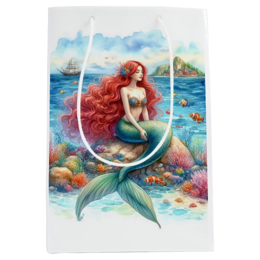 Zeemeermin-waterverfmiddel Gift Bag Medium Cadeauzakje (Voorkant)